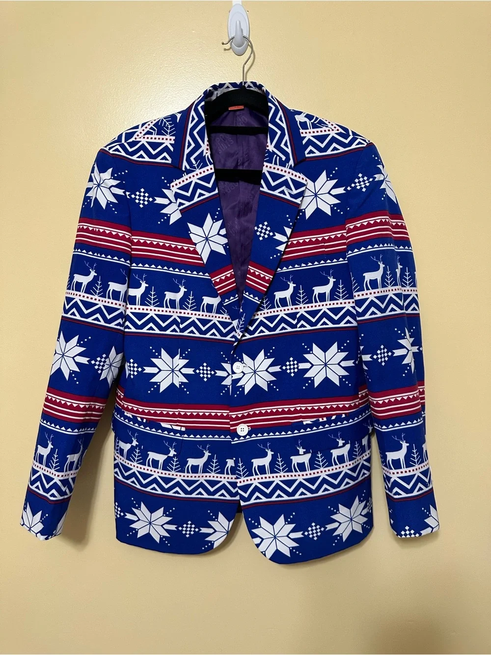 OpposuitsThe Rudolph Christmas Suit Novelty Reindeer Snowflake Men 40 Blue